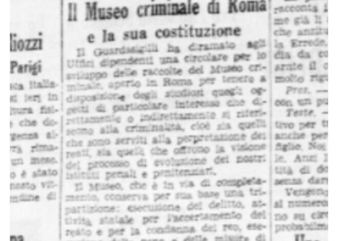 Un articolo del Giornale d’Italia del 1933 e una presunta pista per la soluzione del caso – STUDY CENTER for LEGALITY SECURITY and JUSTICE